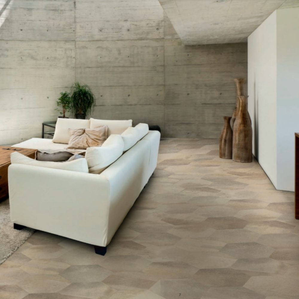35x40cm Disk Esagona Beige Matt 10mm