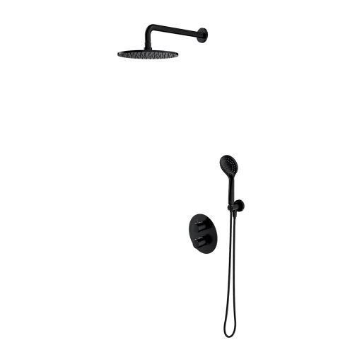 Y Unterputz-Duschsystem mit Thermostat Schwarz seidenmatt (BLH) SYSYT05BL