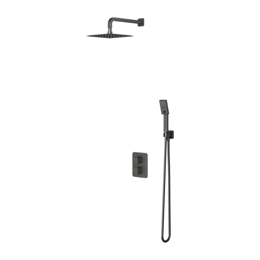 PARMA Unterputz-Duschsystem mit Thermostat Graphit gebürstet (GR) SYSPM11GR 