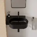 OVO M+ Aufsatz- und Wandwaschtisch - links,Black lava matt (BLV)55 x 36 cm OVO555UWLBLV