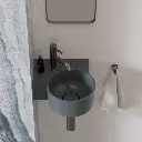 OVO M+ Aufsatz- und Wandwaschtisch - links,Ash grey matt (AG)33 x 34 cm OVO335UWLAG