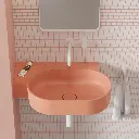 OVO M+ Aufsatz- und Wandwaschtisch - links,64 x 44 cm Coral matt (CO) OVO645UWLCO