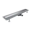 Lowfix Duschrinne mit befliesbarer Blende, 60 cm Silber seidenmatt (SL) LOWFIX60TSL