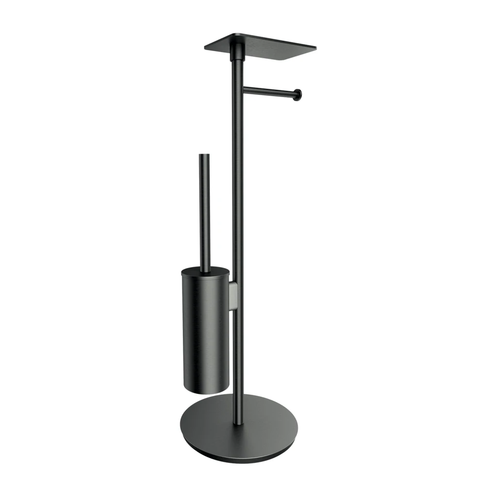  MODERN PROJECT Ständer für Papier- und Toilettenbürste mit Ablage Graphit gebürstet (GR) MP60820GR