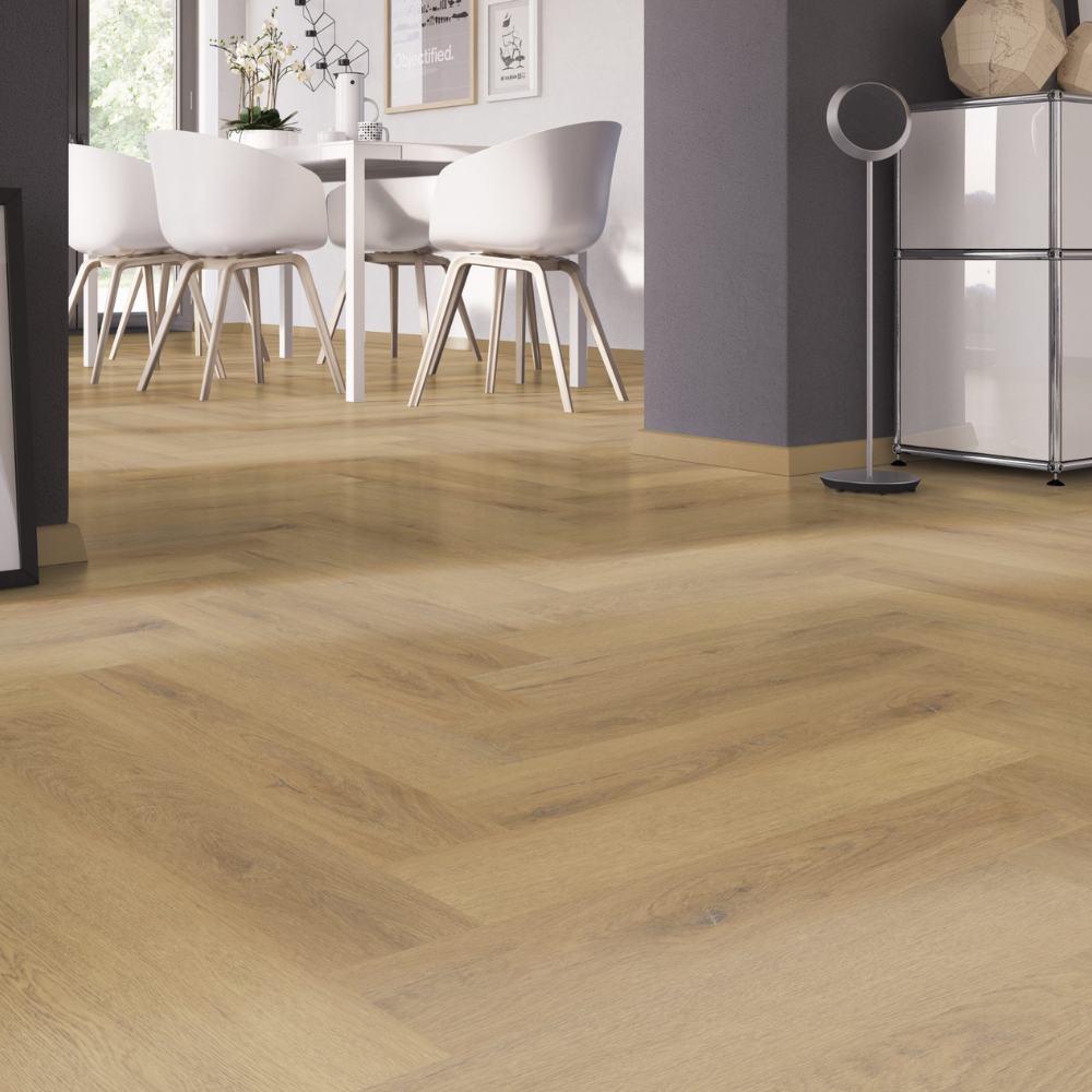 Fischgrät Klebe Vinyl Fine Oak Amber 122 x 610 x 2,0mm (OFD-030-186) 