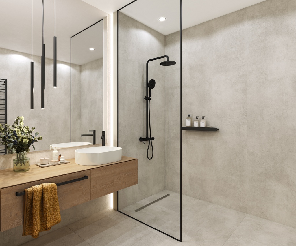 Vilo SPC Paneel 120x265 cm Matt Concrete Mote  0,4 cm 