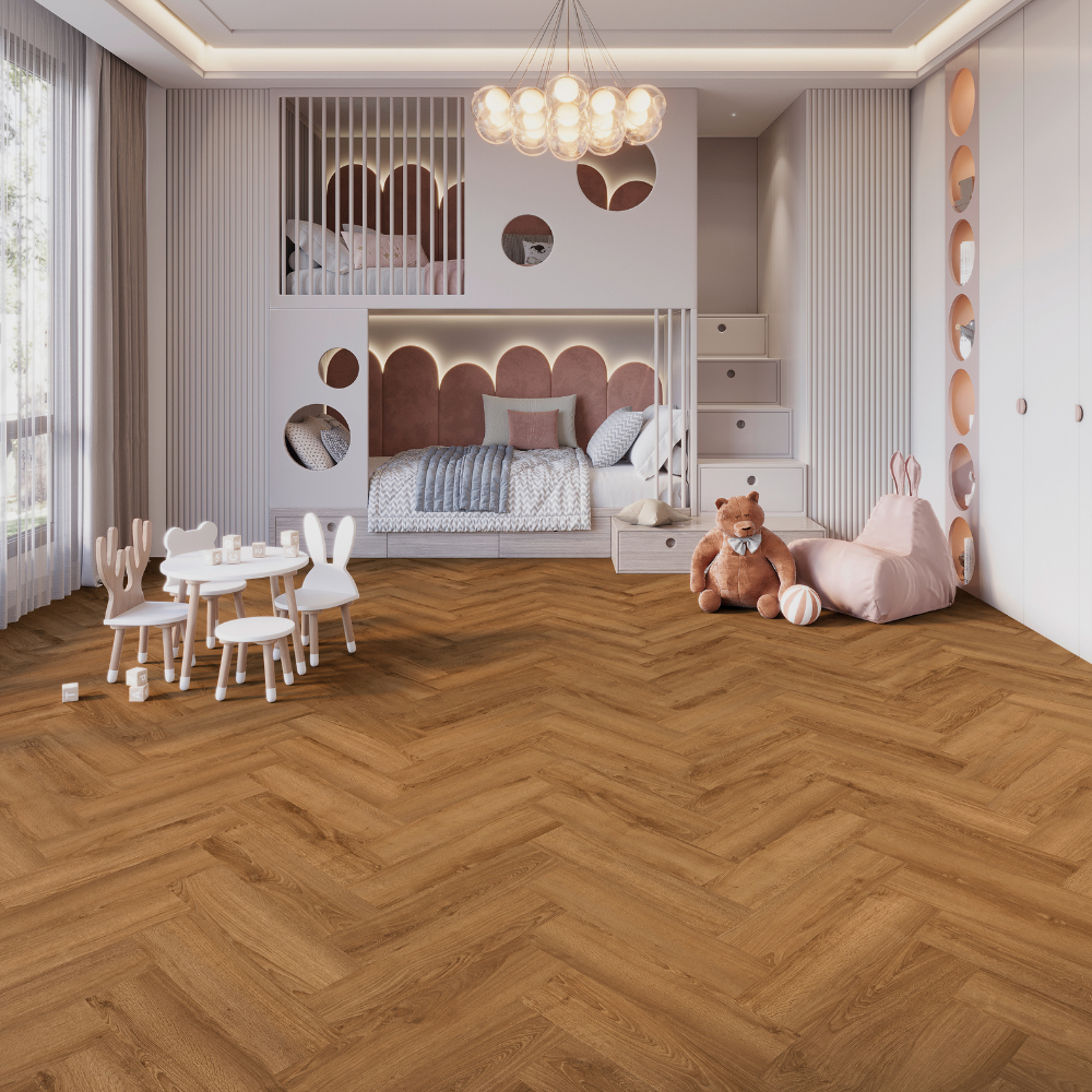 DESIGN 555 Evolut Herringbone 105 Mud Oak Click Vinyl 6,0mm/NS 0,55  63,0 cm x 12,6 cm 