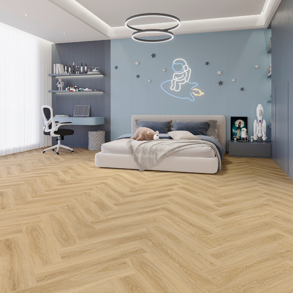 DESIGN 555 Evolut Herringbone 5102 Frosty Oak Klebe Vinyl 2,5mm/NS 0,55  63,2 cm x 15,8 cm 