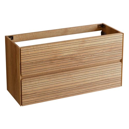 Unterschrank „RANDOM“ aus Marine-MDF, 120 x 45 x 54 cm. 2 hängende Schubladen, Farbe „Sand“ / Waschbecken mittig angeordnet RN120.S 