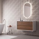 Schrank „Tablero Marino COOL“, 100 x 45 x 54 cm, 2 hängende Schubladen, mattweiß/Nussbaum CL.100.WNOGAL