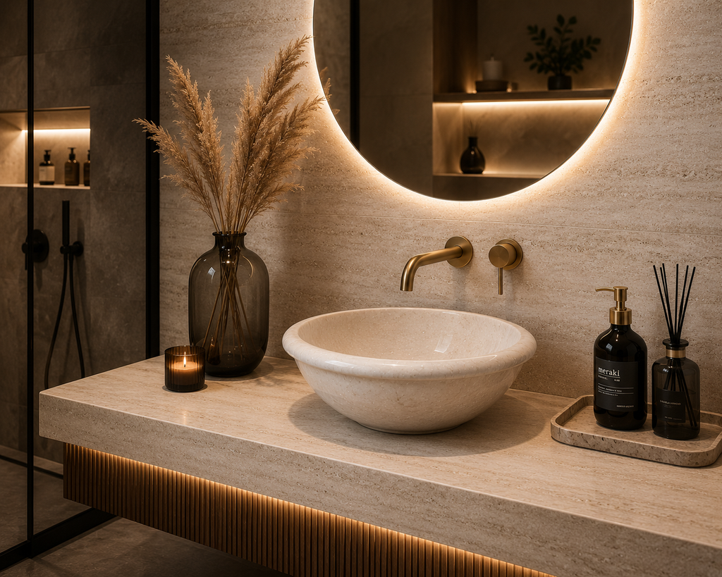 AFLOOR Premium Naturstein Aufsatzwaschbecken AFNS008