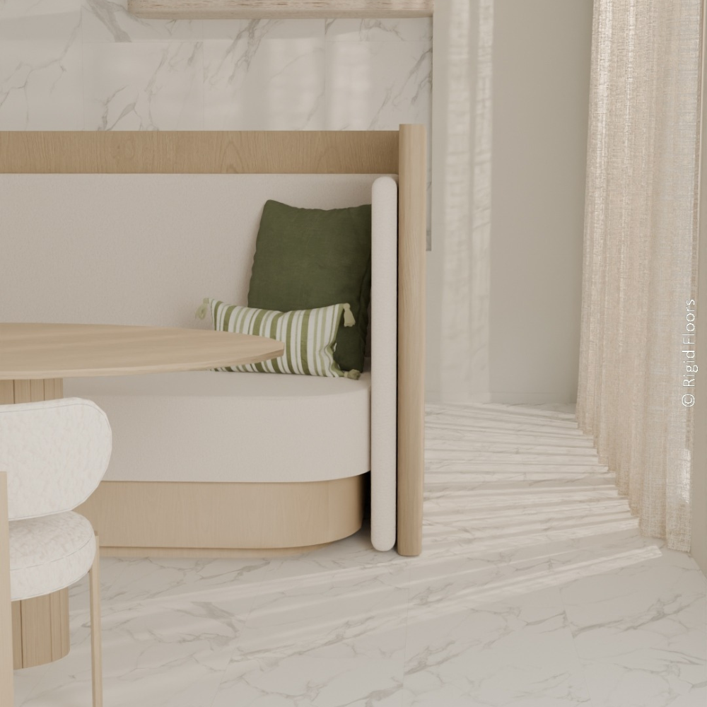 XXL Klick-Vinyl White Marble ohne sichtbare Fuge 7.0 x 600 x 1200mm (A16896)