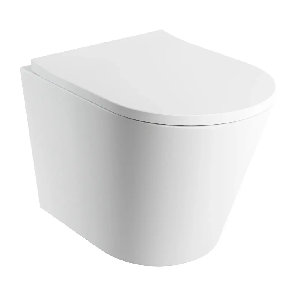  TAMPA Wand-WC mit WC-Sitz mit Absenkautomatik, 52 x 36 cm Weiß Matt (BM) TAMPAMWBM