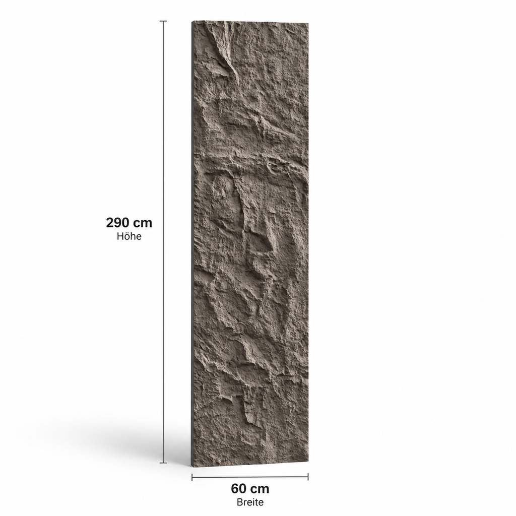 PU- Felsoptik Klar-Wasser-Dunkelgrau 60x290cm