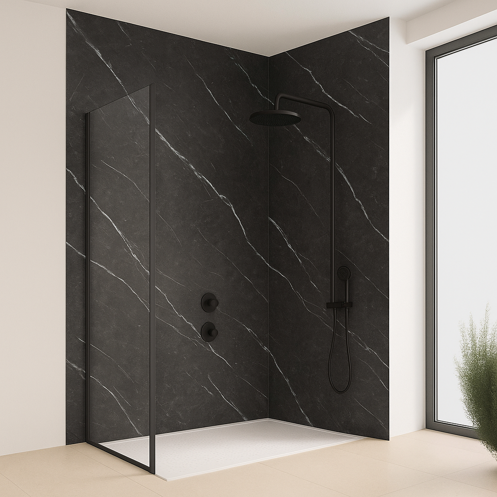 AFloor Wall Paneel Nero Black 122x260cm (Hochglanz)