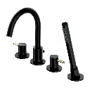 Y 4-Loch-Badewannenarmatur Schwarz seidenmatt / Gold poliert (BLHGL) Y1232BLGL