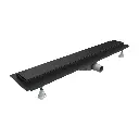 Lowfix Duschrinne mit Vollblende, 80 cm Schwarz seidenmatt (BLH) LOWFIX80GBL