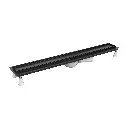 Lowfix Duschrinne mit befliesbarer Blende, 80 cm Schwarz seidenmatt (BLH) LOWFIX80TBL