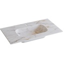Integrierte Arbeitsplatte aus Feinsteinzeug von Lanicor. Breite 81 cm. Storm White ELR081.W 
