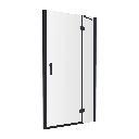 MANHATTAN Flügeltür 80 cm Schwarz matt / klarglas (BLMTR) ADC80X-ABLTR